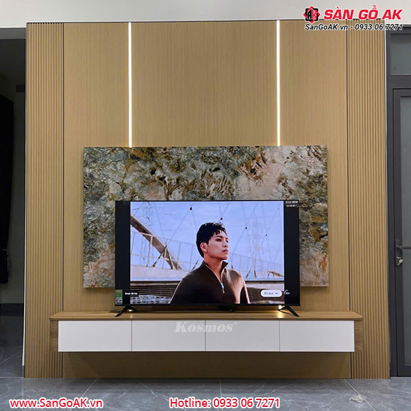 Tấm ốp than tre Kosmos vân gỗ chống xước vàng TT-801CX