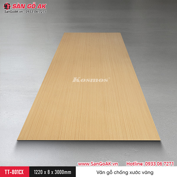 Tấm ốp than tre Kosmos vân gỗ chống xước vàng TT-801CX