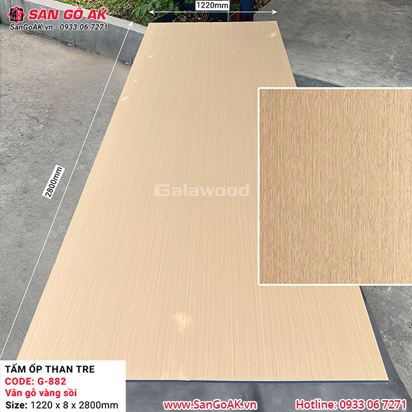 Tấm ốp than tre vân gỗ vàng sồi Galawood G-882