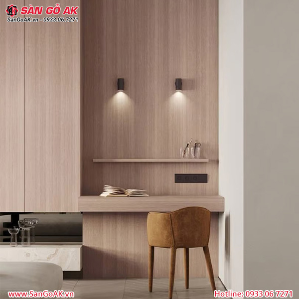 Tấm ốp than tre vân gỗ walnut gân 3D Galawood G-884