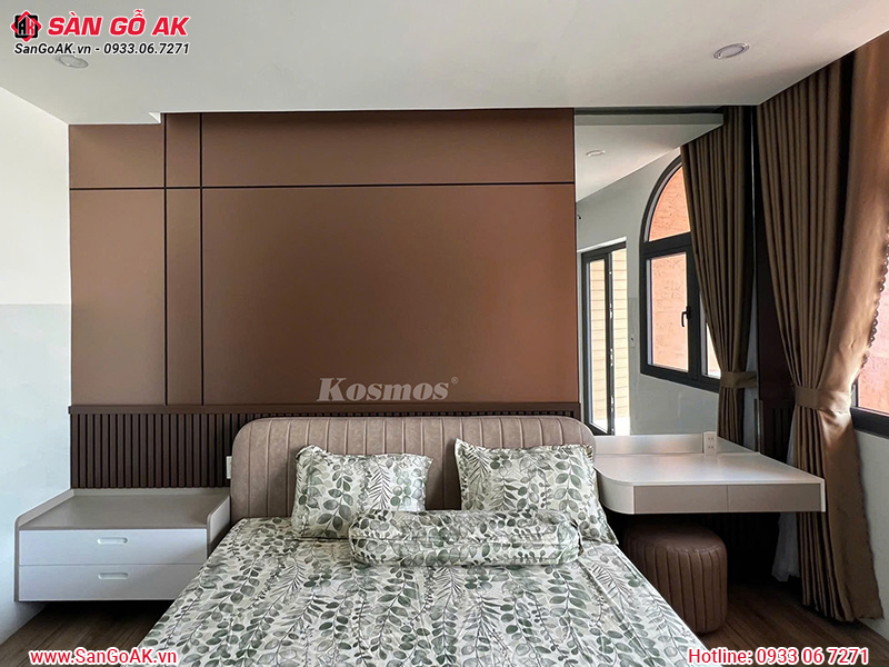 Tấm ốp than tre vân kim loại hồng trà xước dọc Galawood G-894