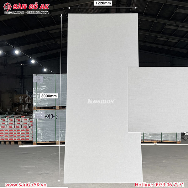 Tấm ốp than tre Kosmos vân vải canvas kem TT-862