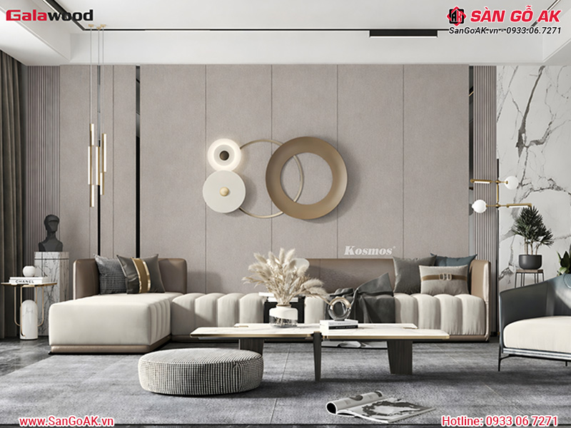 Tấm ốp than tre vân vải canvas xám Galawood G-704