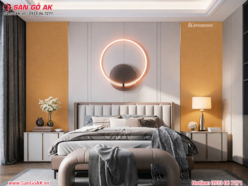 Tấm ốp than tre Kosmos vân vải nâu ánh kim TT-877