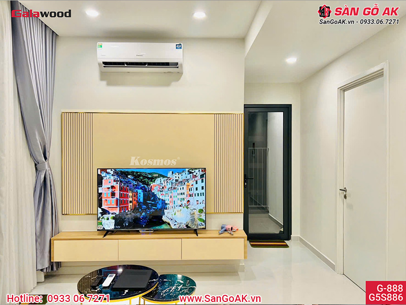 Tấm ốp than tre vân vải vàng ánh kim Galawood G-888