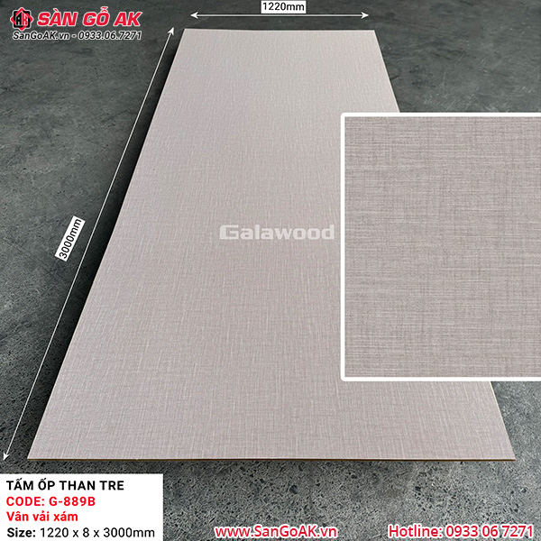 Tấm ốp than tre vân vải xám Galawood G-889B