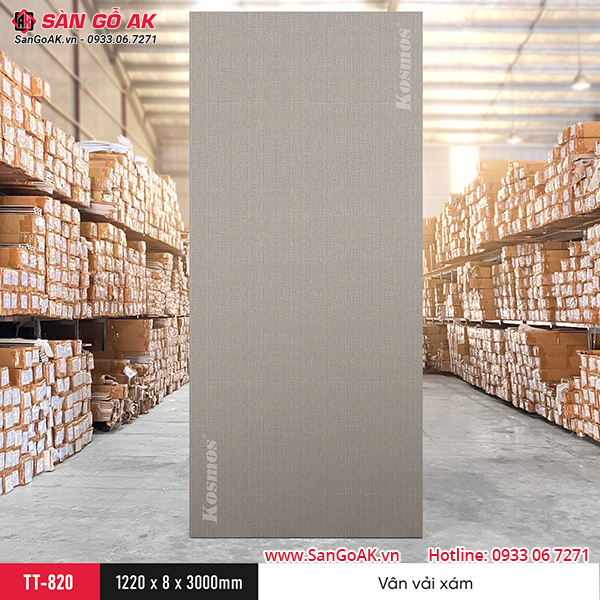 Tấm ốp than tre Kosmos vân vải xám TT-820