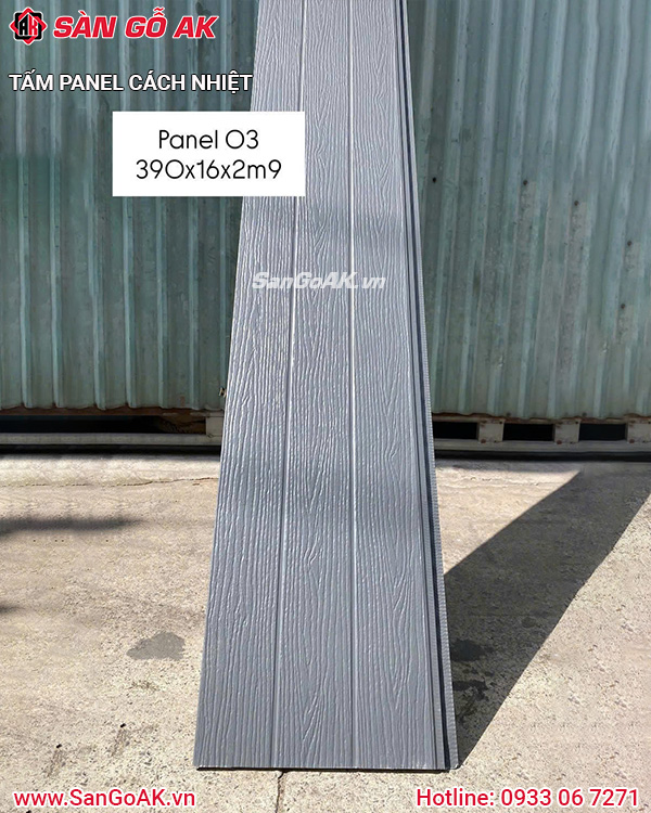 Tấm Panel Cách Nhiệt 3 Sóng Panel-03 Vân Gỗ Xám