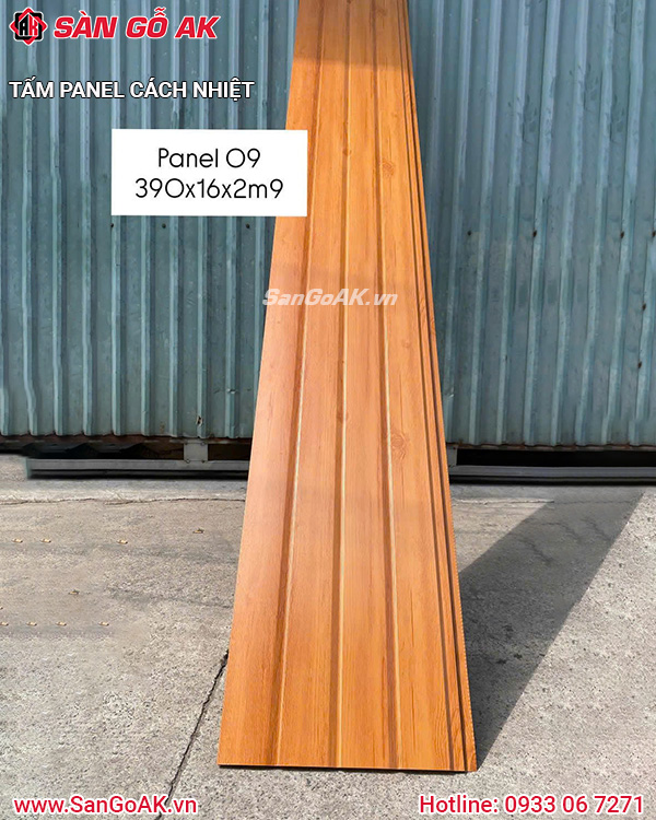 Tấm Panel Cách Nhiệt 4 Sóng Panel-09 Vân Gỗ Vàng Cam