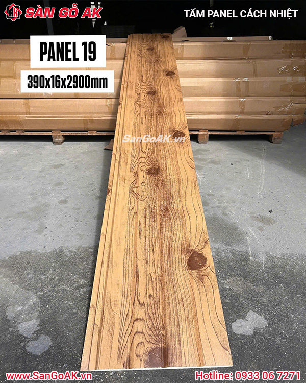 Tấm Panel Cách Nhiệt 4 Sóng Panel-19 Vân Gỗ Vàng Đậm