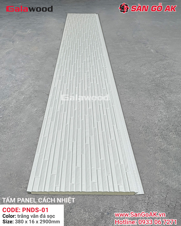 Tấm Panel Cách Nhiệt PNDS-01 Trắng Vân Đá Sọc