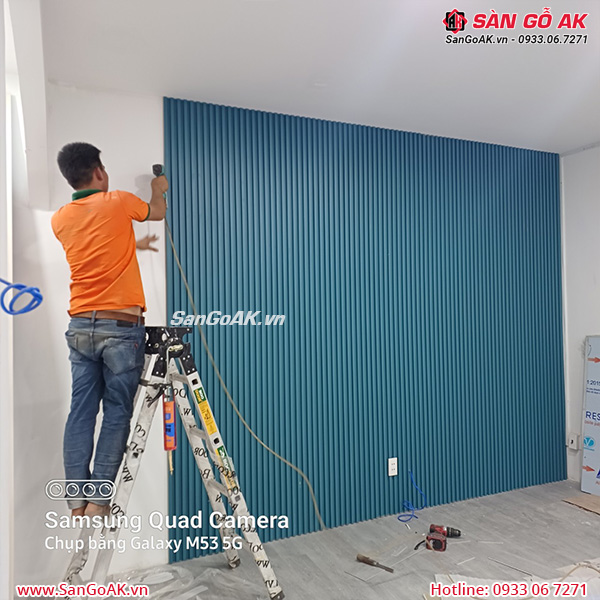 Tấm ốp nhựa lam 5 sóng thấp SM214 màu xanh dương