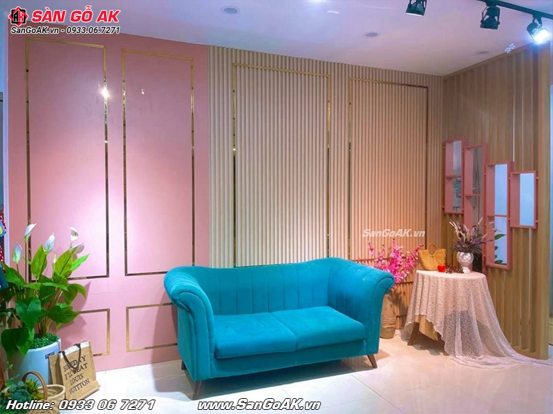 Tấm nhựa Nano ốp tường màu hồng pastel FX69