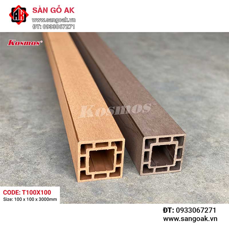 Trụ Pergola gỗ nhựa Kosmos - T100X100 Coffee