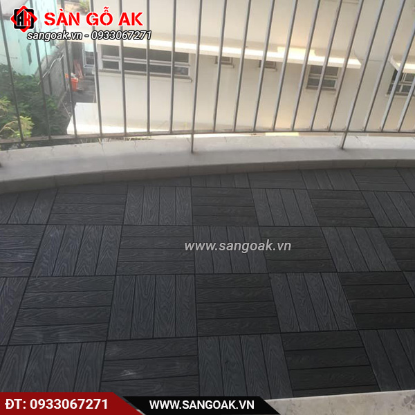 Vỉ gỗ nhựa ngoài trời Kosmos - Vân 3D VI300 Dark Grey