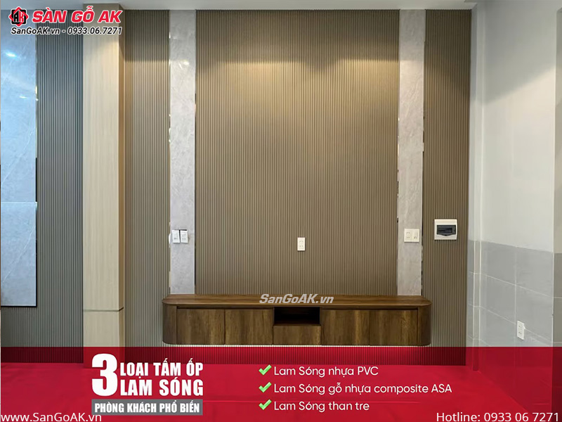 3 loại tấm ốp Lam Sóng phòng khách phổ biến