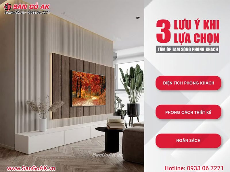 3 lưu ý khi lựa chọn tấm ốp Lam Sóng phòng khách