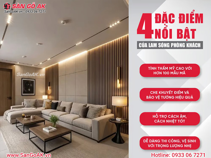 4 đặc điểm nổi bật của Lam Sóng phòng khách