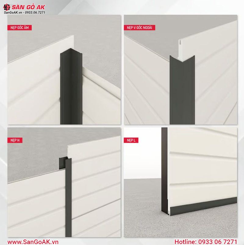4 loại nẹp phụ kiện của tấm ốp Panel