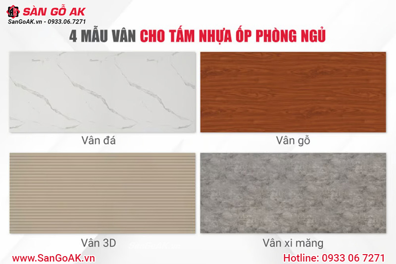 4 mẫu vân cho tấm nhựa ốp phòng ngủ