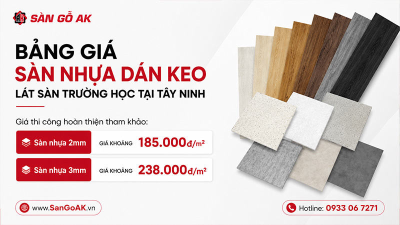 Bảng giá sàn nhựa dán keo cho trường học