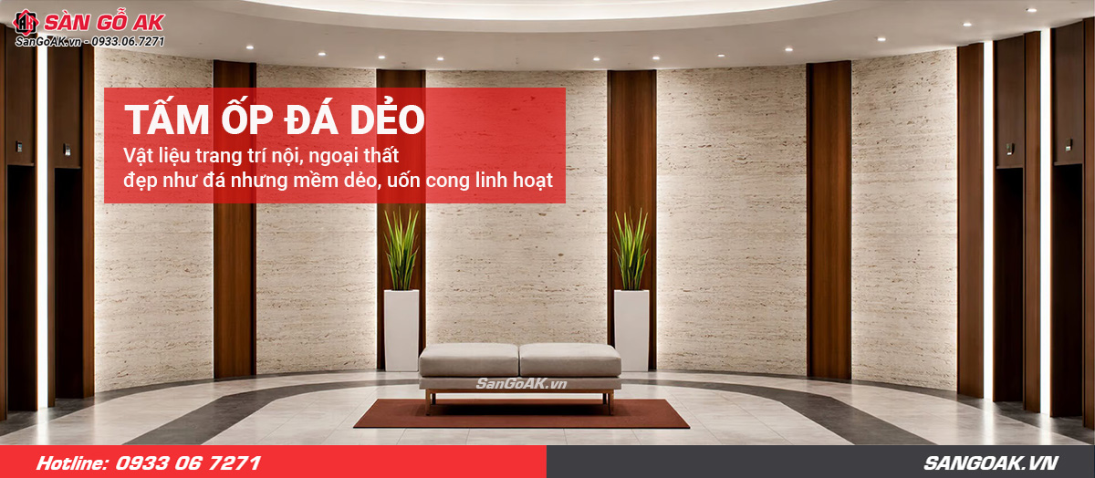 Tấm ốp đá dẻo - vật liệu trang trí nội, ngoại thất hiện đại