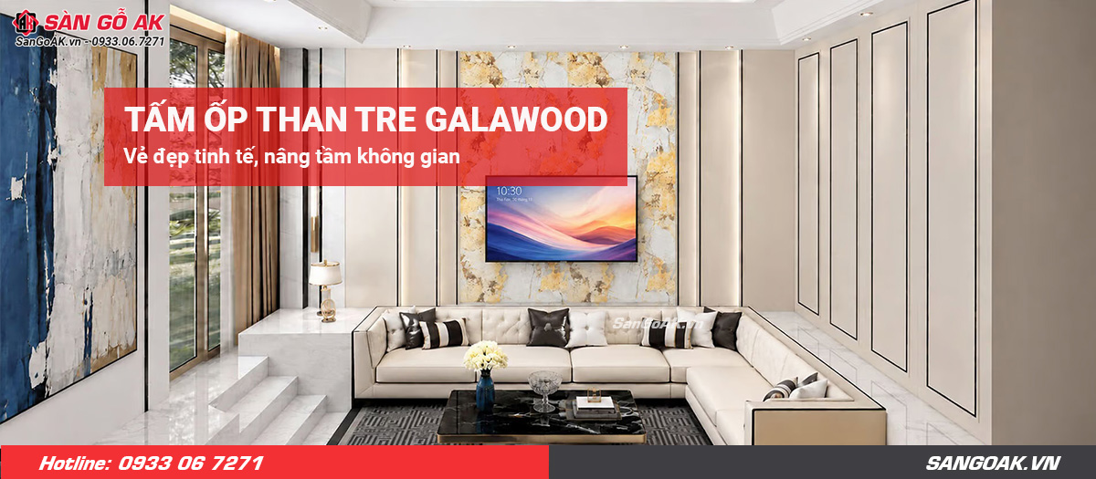 Tấm ốp than tre Galawood mang vẻ đẹp sang trọng hiện đại cho không gian