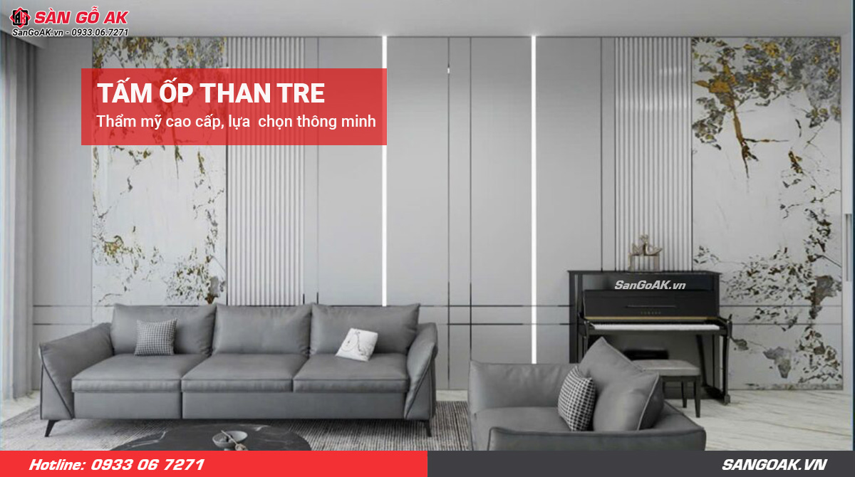 Tấm ốp than tre mang vẻ đẹp sang trọng hiện đại cho không gian