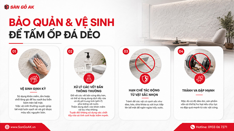 Mẹo bảo quản và vệ sinh tấm đá dẻo