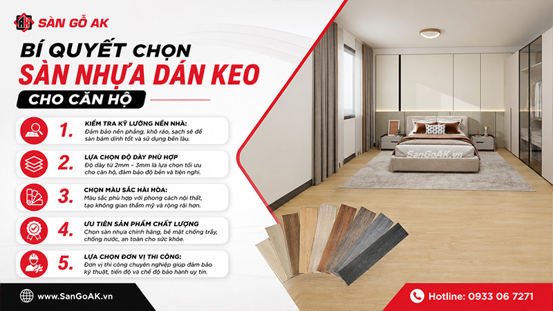 Bí quyết chọn sàn nhựa dán keo cho căn hộ