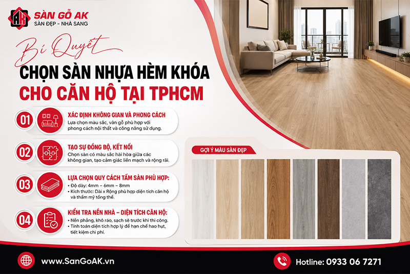 Bí quyết chọn sàn nhựa hèm khóa cho căn hộ 