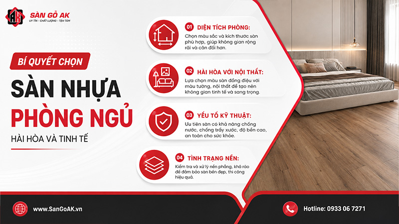 Bí quyết chọn sàn nhựa hèm khóa cho phòng ngủ hài hòa và tinh tế