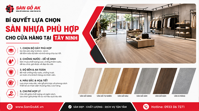  Cách chọn sàn nhựa phù hợp cho cửa hàng tại Tây Ninh