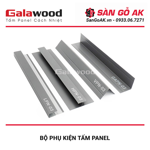 Bộ nẹp tấm Panel màu xám mờ 02
