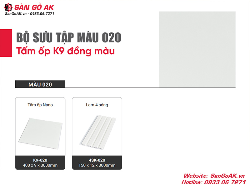 Bộ sưu tập đồng màu trắng trơn 020