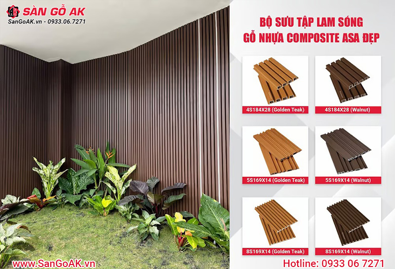 Bộ sưu tập Lam Sóng gỗ nhựa composite ASA ốp phòng khách