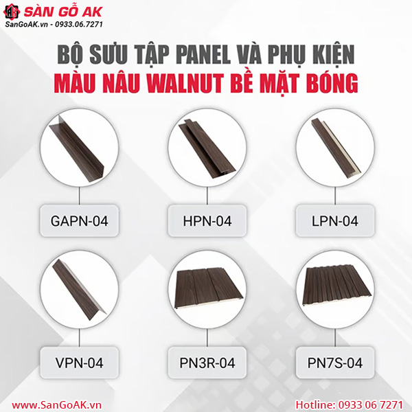 Bộ sưu tập Panel màu nâu bề mặt bóng