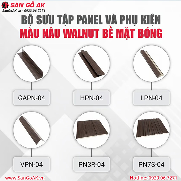 Bộ sưu tập Panel màu nâu bề mặt bóng