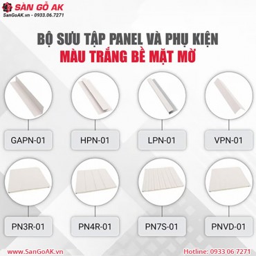 Bộ tấm Panel và phụ kiện 01 màu trắng mờ