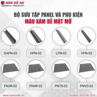 Bộ tấm Panel và phụ kiện 02 màu xám mờ
