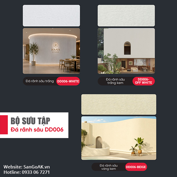 Bộ sưu tập tấm ốp đá dẻo vân đá rãnh sâu DD006