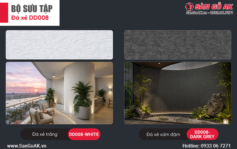 Bộ sưu tập tấm ốp đá dẻo vân đá xẻ DD008