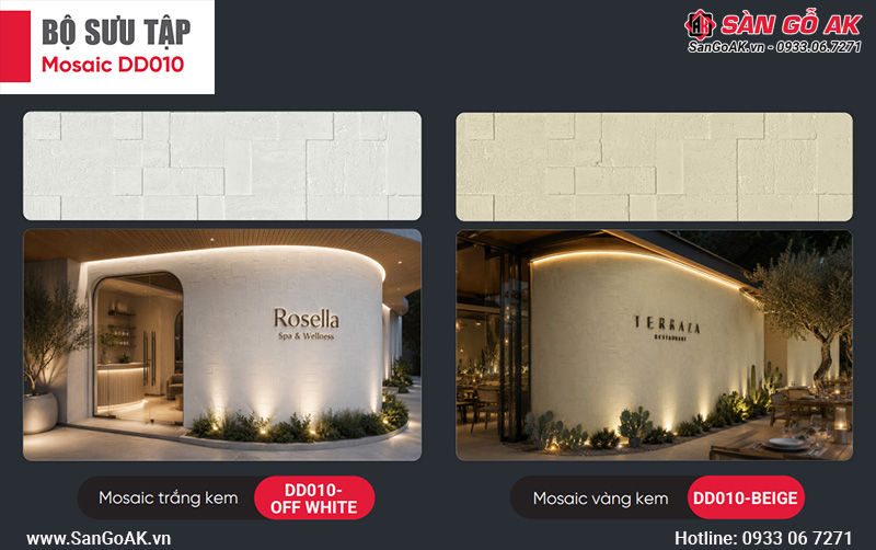 Bộ sưu tập tấm ốp đá dẻo vân đá Mosaic DD010
