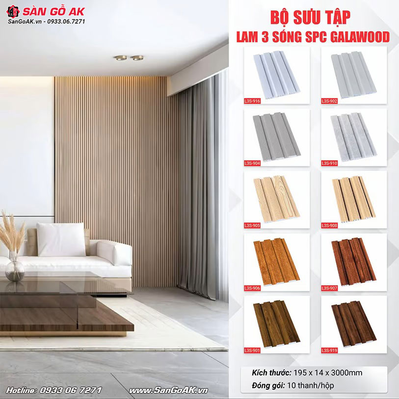Bộ sưu tập tấm ốp lam 3 sóng Galawood