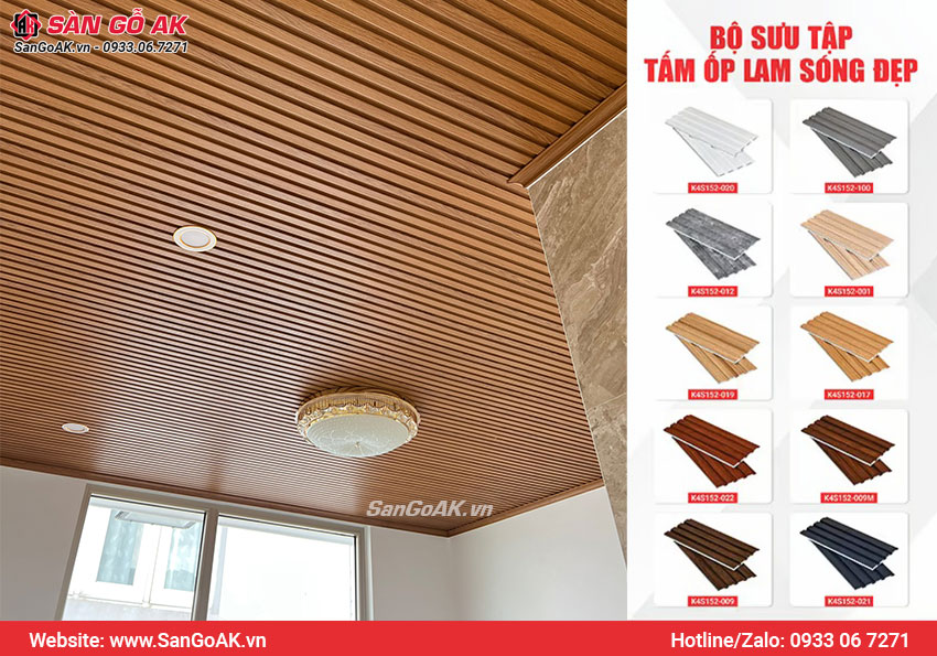 Bộ sưu tập tấm nhựa ốp trần lam sóng đẹp