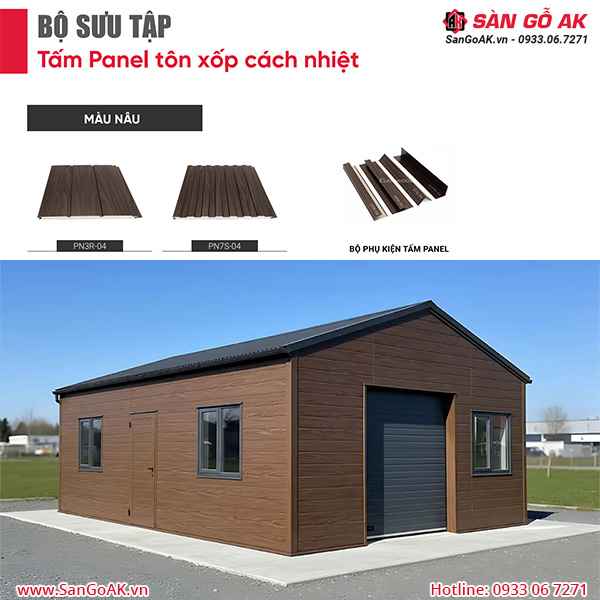 Bộ sưu tập tấm Panel màu nâu walnut bóng 04