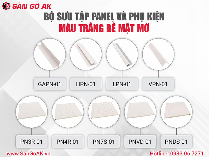 Bộ sưu tập Panel và phụ kiện màu trắng