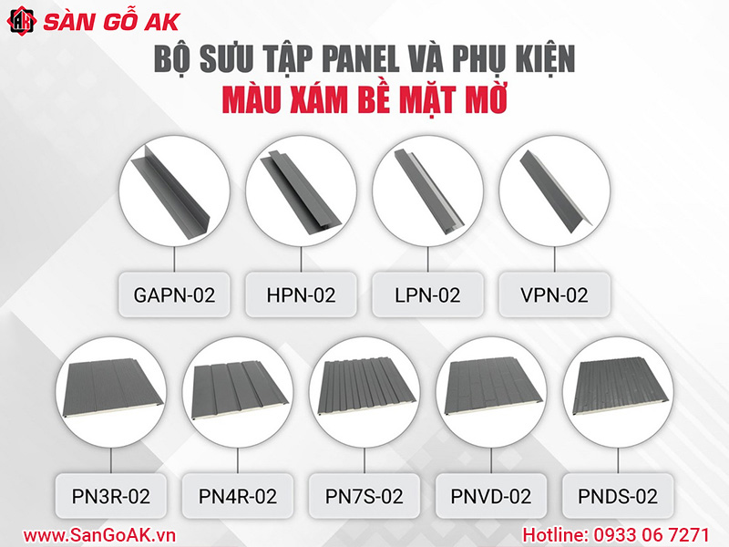 Bộ sưu tập Panel và phụ kiện màu xám
