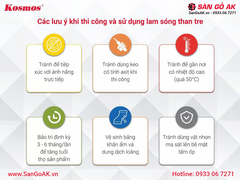 Các lưu ý khi thi công và sử dụng lam sóng than tre