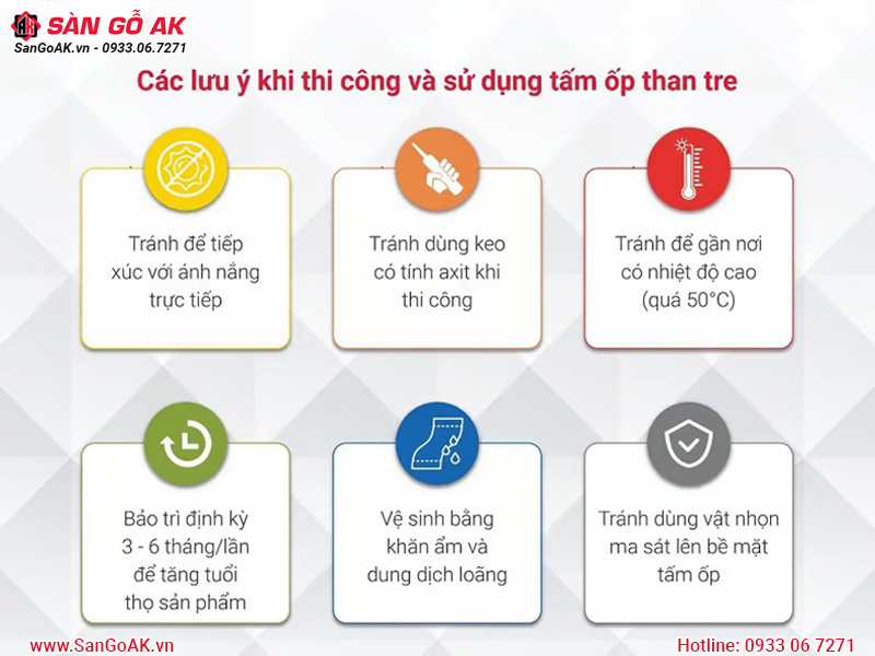Các lưu ý khi thi công và sử dụng tấm ốp than tre